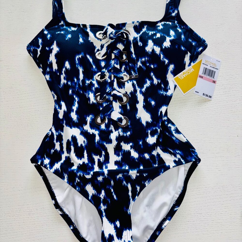 NWT Michael Kors Blue One Piece Swimsuit. Item #125003000